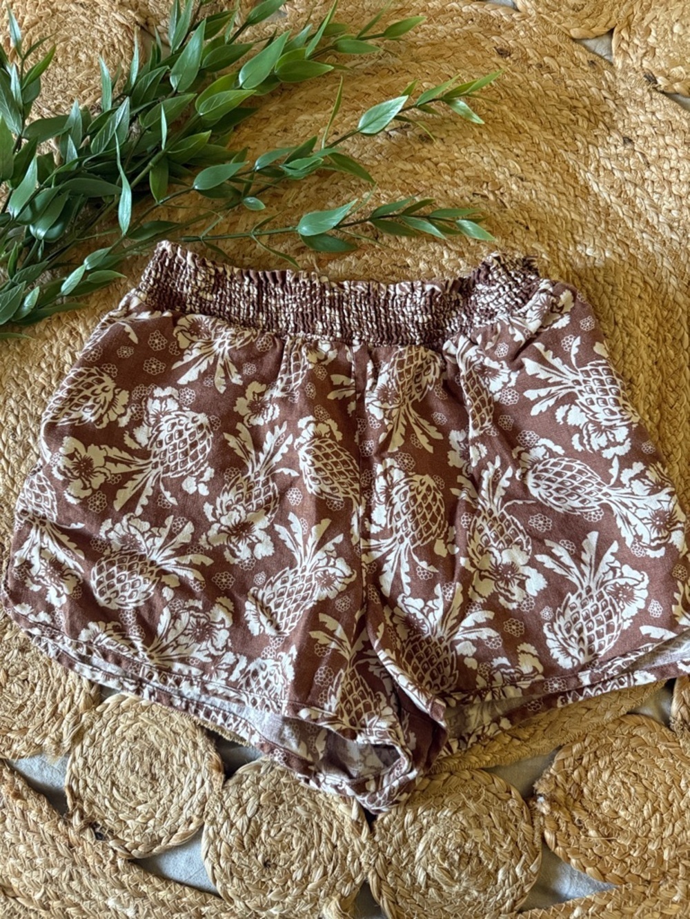 Anthropologie X Mermaid 100% linen Printed Short. S